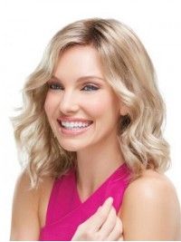 Halfblonde, Golvende, Kaploze Synthetische Pruik