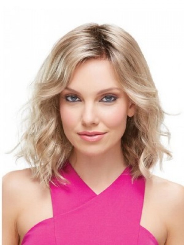 Halfblonde, Golvende, Kaploze Synthetische Pruik
