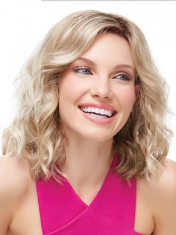Halfblonde, Golvende, Kaploze Synthetische Pruik