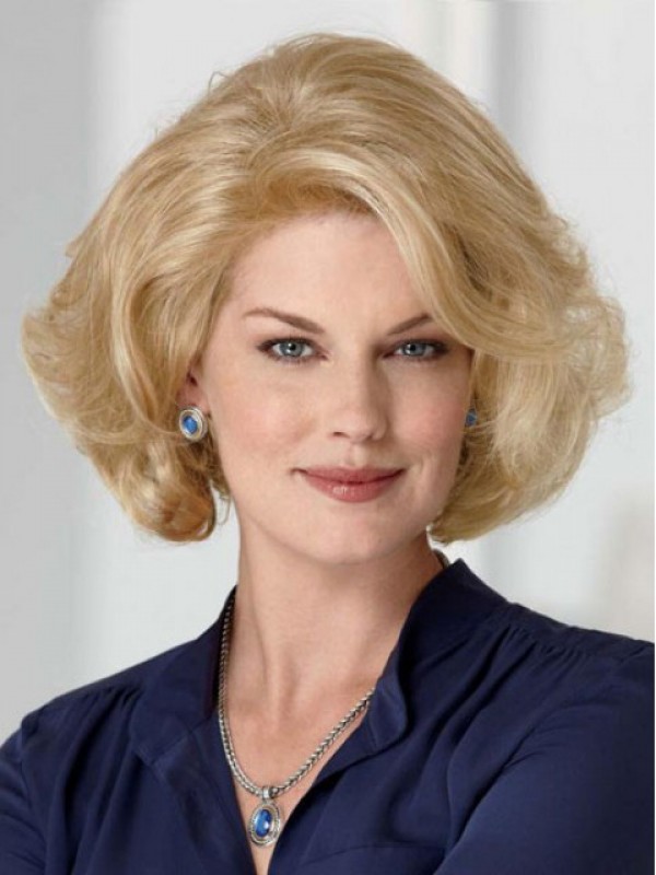Halfblonde, Golvende, Kaploze Synthetische Pruik