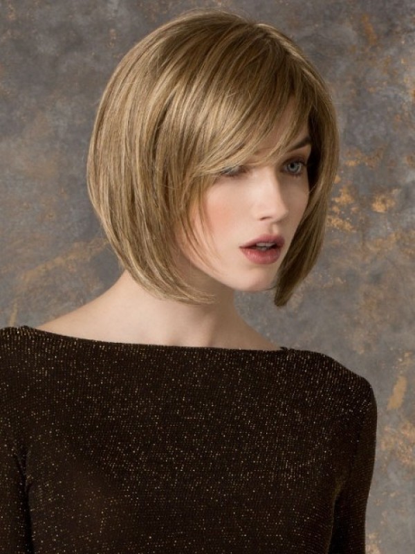 Blonde Rechte Korte Bob Full Lace Synthetische Pruik