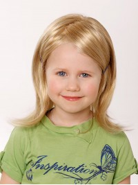 Blonde Lange Pruik Voor Meisjes Met Fip-Uiteinde