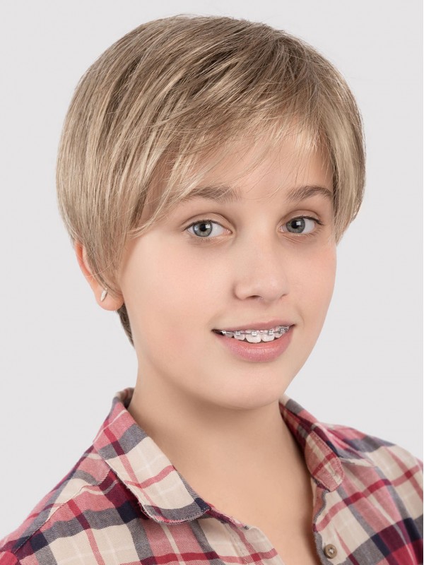 Blonde Pixie-Pruik Met Kanten Voorkant Voor Kinderen