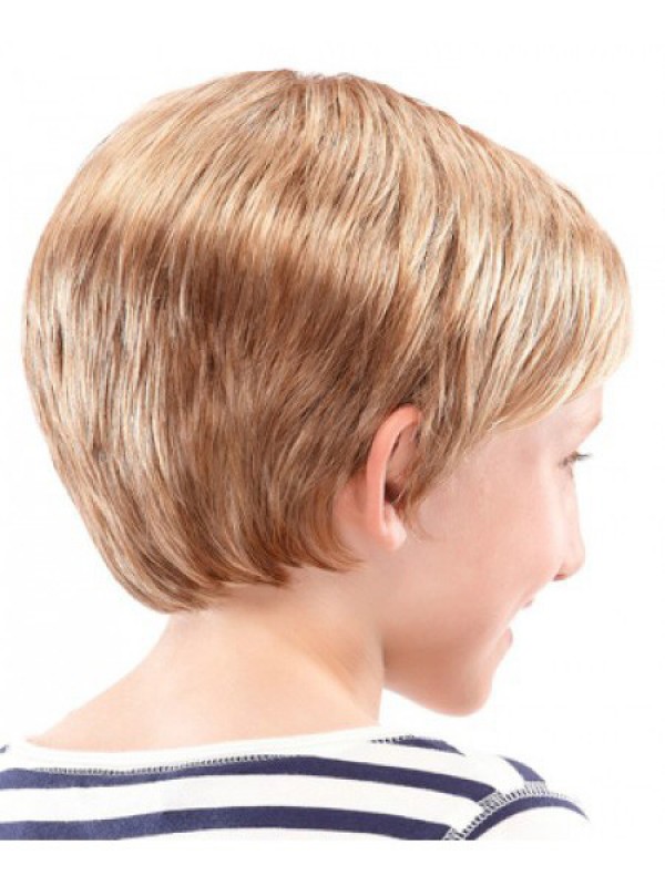 Blonde Shag-Pruik Zonder Kap Voor Kleine Jongen