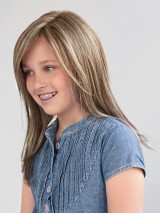 Lange Blonde Pruik Met Steil Haar Voor Meisjes