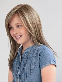 Lange Blonde Pruik Met Steil Haar Voor Meisjes
