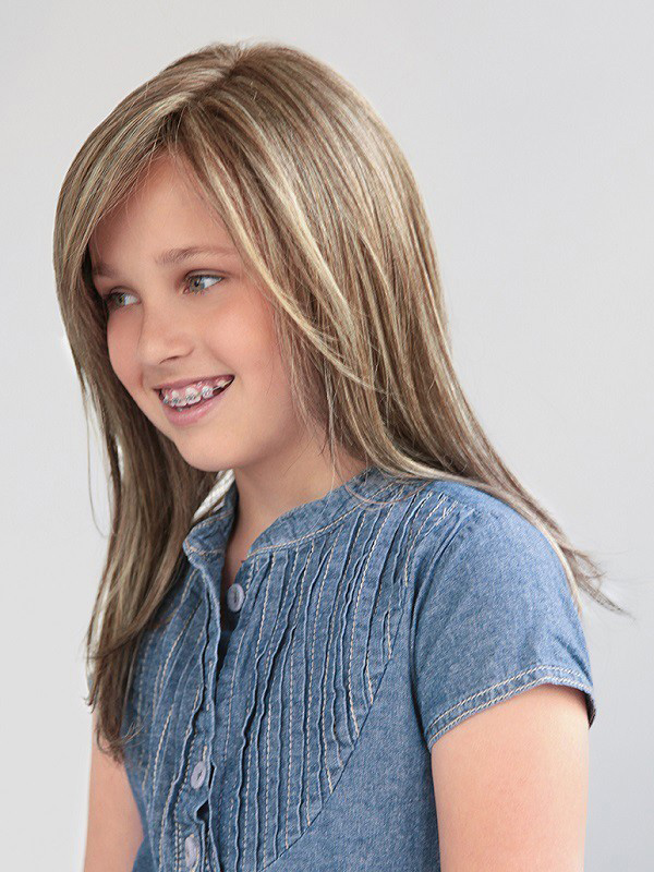 Lange Blonde Pruik Met Steil Haar Voor Meisjes