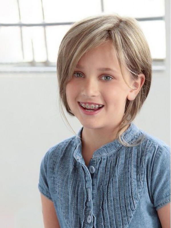 Lange Blonde Pruik Met Steil Haar Voor Meisjes