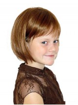Auburn Rechte Kinlengte Kinderpruiken