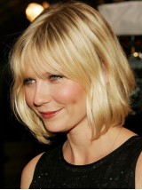 Blonde Korte, Golvende, Kaploze Synthetische Pruik Met Pony 10 Inch