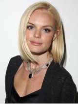 Blonde Korte Rechte Bob-Stijl Pruik Met Kant En Pony Aan De Zijkant 12 Inch