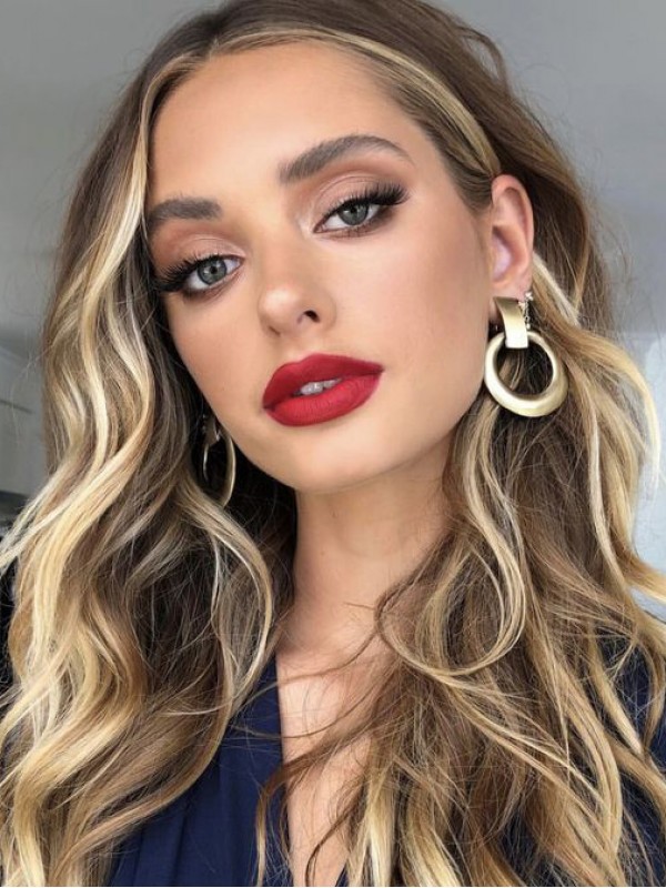 Ombre Centrale Scheiding Lang Golvend Lace Front Pruiken Van Echt Haar 18 Inch