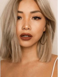 Blonde Medium Rechte Kaploze Pruiken Van Echt Haar Zonder Pony 9 Inch