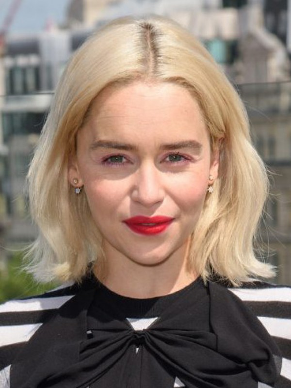 Korte Rechte Middenscheiding Blonde Pruiken Van Echt Haar Met Kant 10 Inch