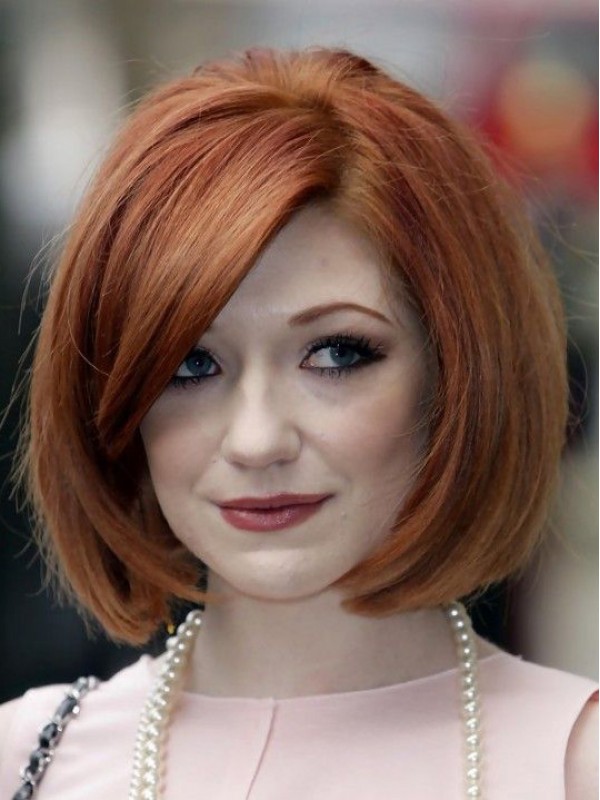 150% Dichtheid Korte Rechte Bob-Stijl Capless Pruiken Van Echt Haar Met Pony 10 Inch