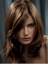 Middelbruine Rechte Capless Remy Human-Pruiken 18 Inch