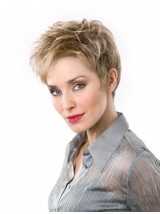 Kort Platinum Blonde Lace Front 4" Steil Remy Naturrlijk Haar Pruiken