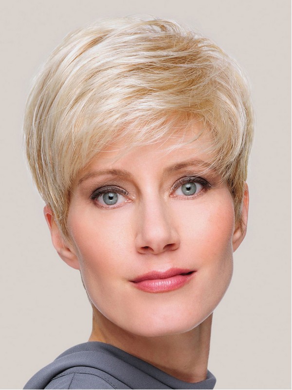 Blonde Rechte Korte Kaploze Synthetische Pruiken