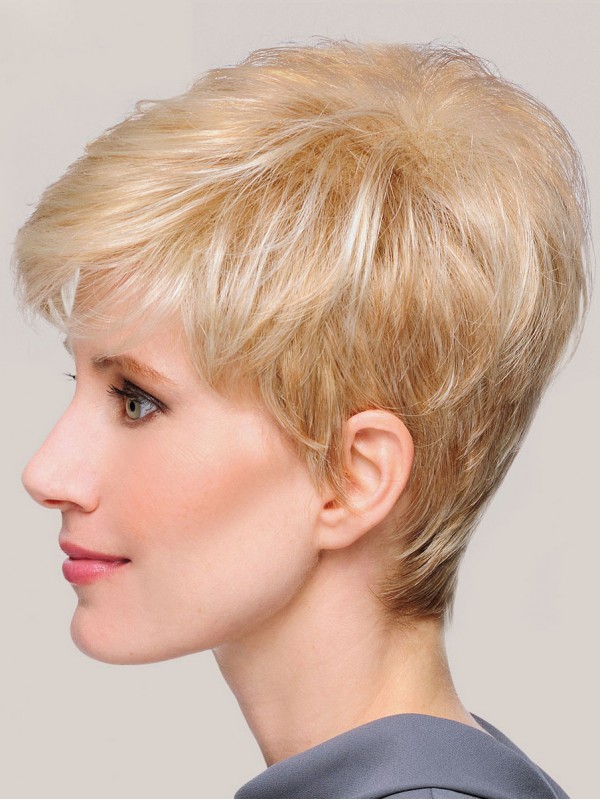 Blonde Rechte Korte Kaploze Synthetische Pruiken