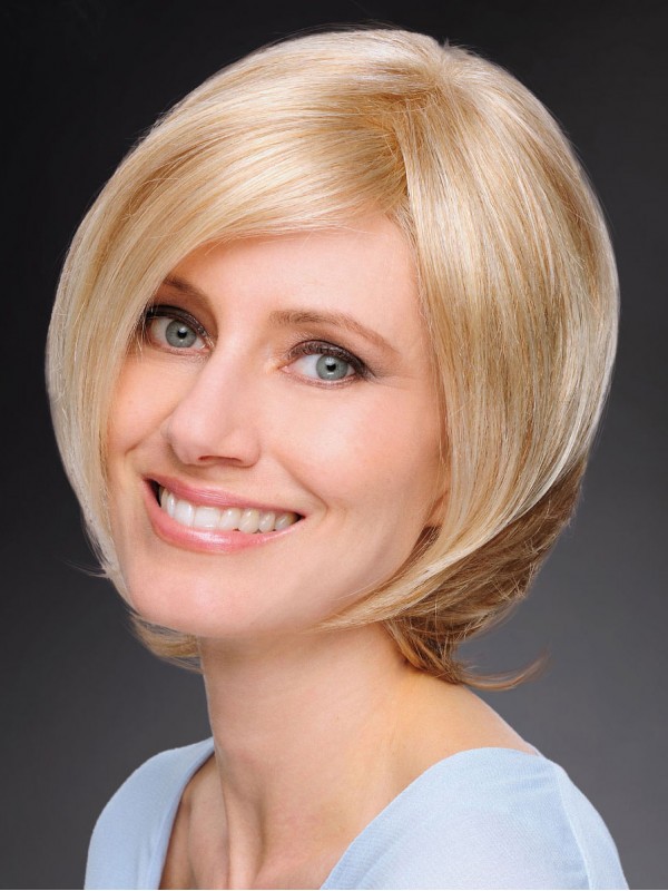 Korte Rechte Blonde Bob Synthetische Kaploze Pruiken