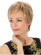 Blonde Rechte Korte Synthetische Pruiken Met Volledige Kant