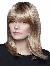 Halfblonde Rechte Synthetische Pruiken Met Volledige Kant