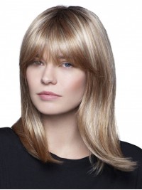 Halfblonde Rechte Synthetische Pruiken Met Volledige Kant