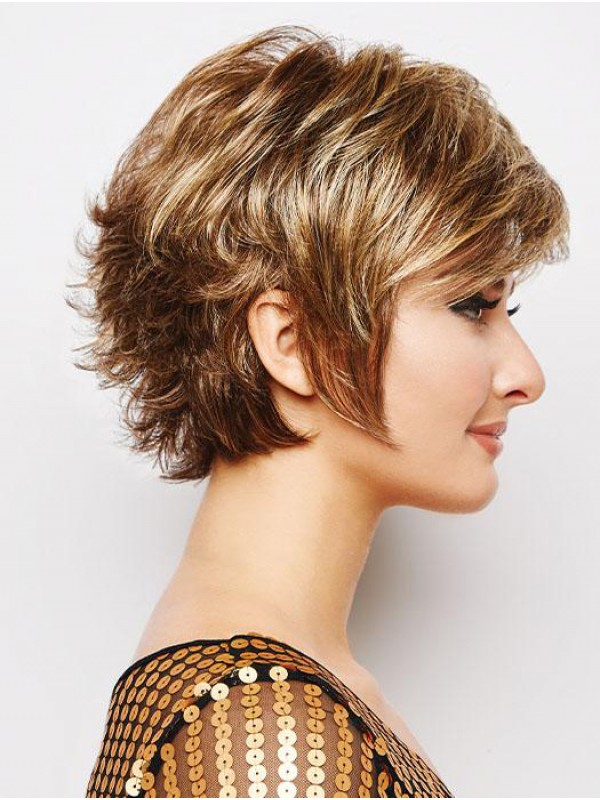 Steil 110% Machinaal Blond Boycuts 8" Korte Pruiken