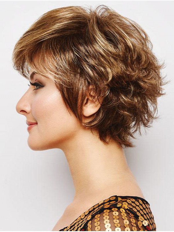Steil 110% Machinaal Blond Boycuts 8" Korte Pruiken