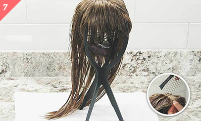Stap 6a: Droog synthetisch haar Stap 6a: Droog synthetisch haar